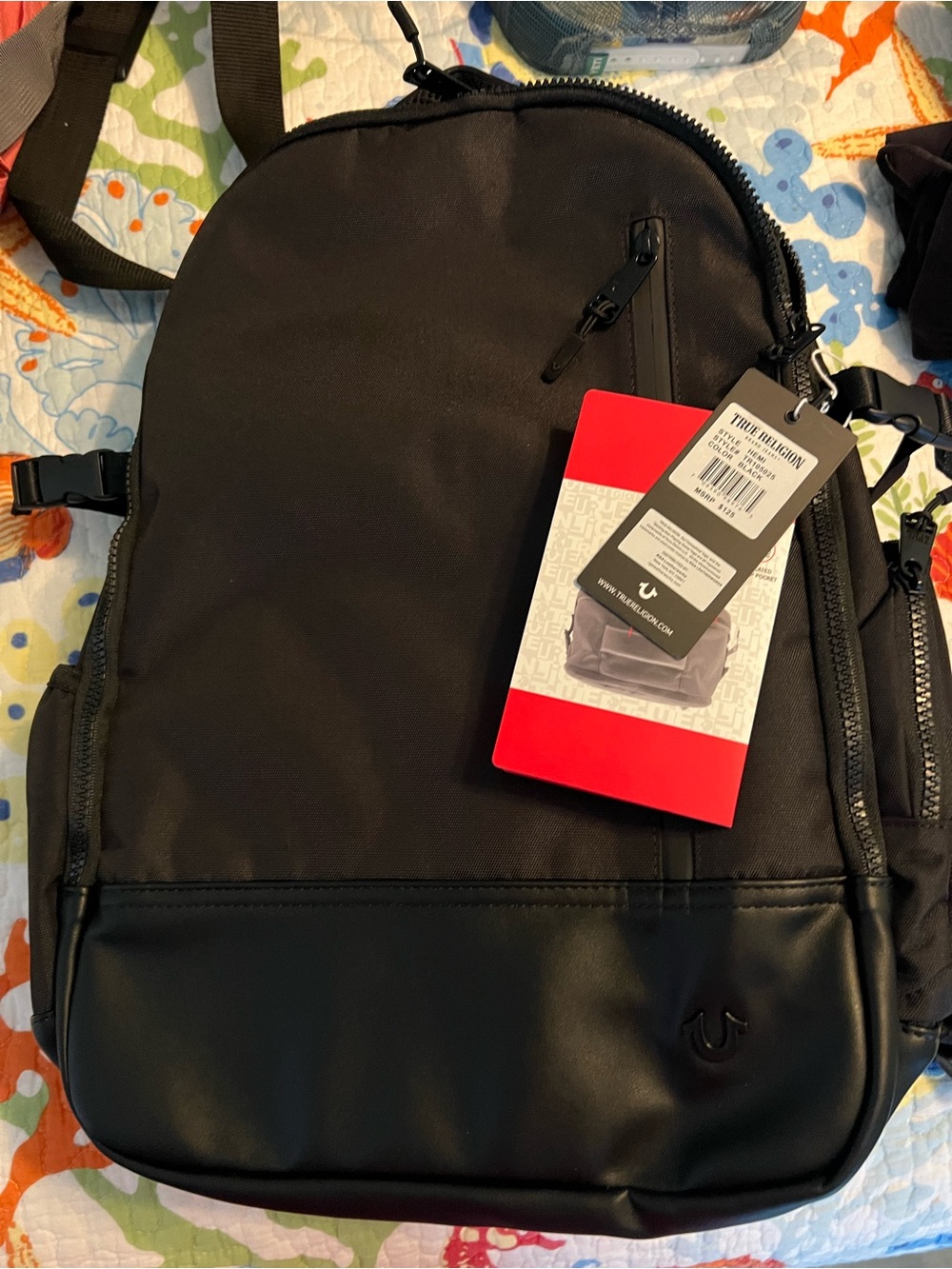 TRUE RELIGION Commuter BACKPACK Hemi Style BLACK Brand New with Tags TR104429